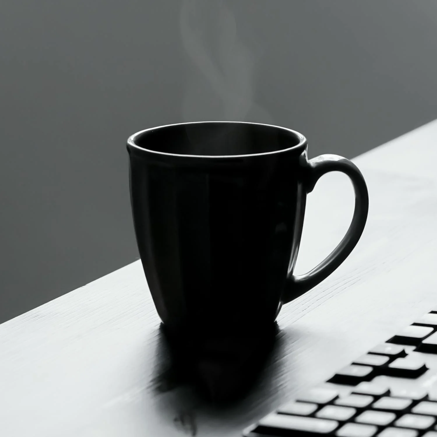 Black ceramic mug
